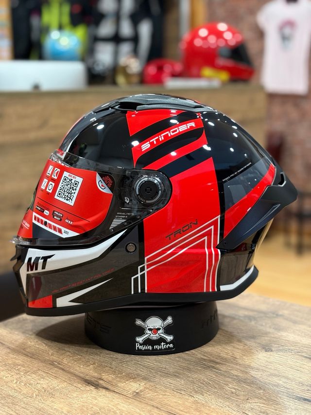 Casco MT Stinger 2 Tron Negro/Rojo