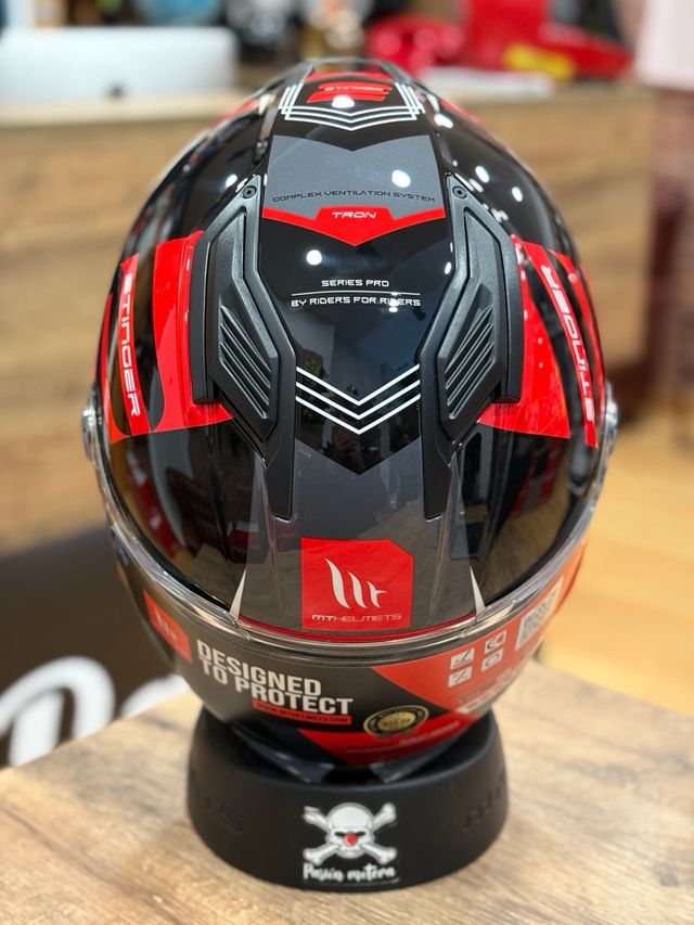 Casco MT Stinger 2 Tron Negro/Rojo