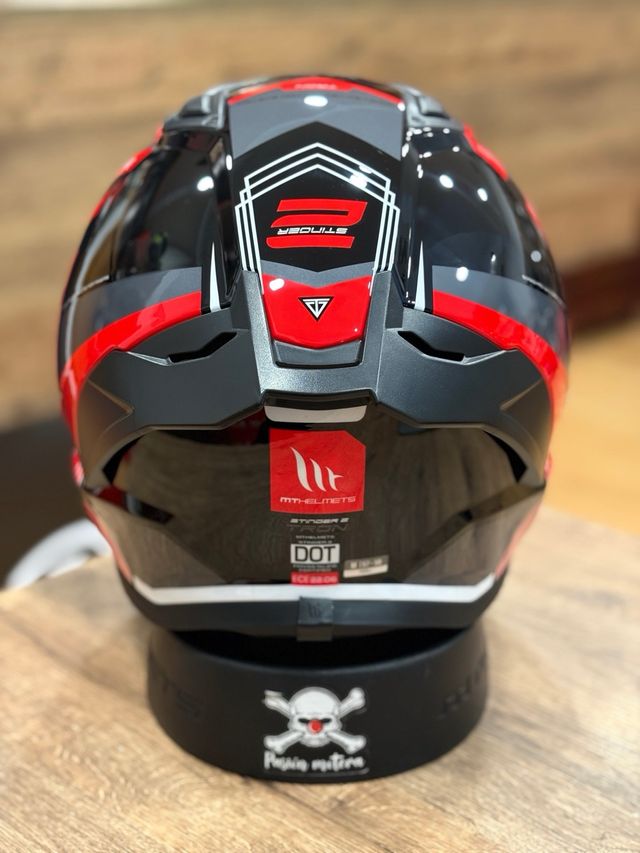 Casco MT Stinger 2 Tron Negro/Rojo