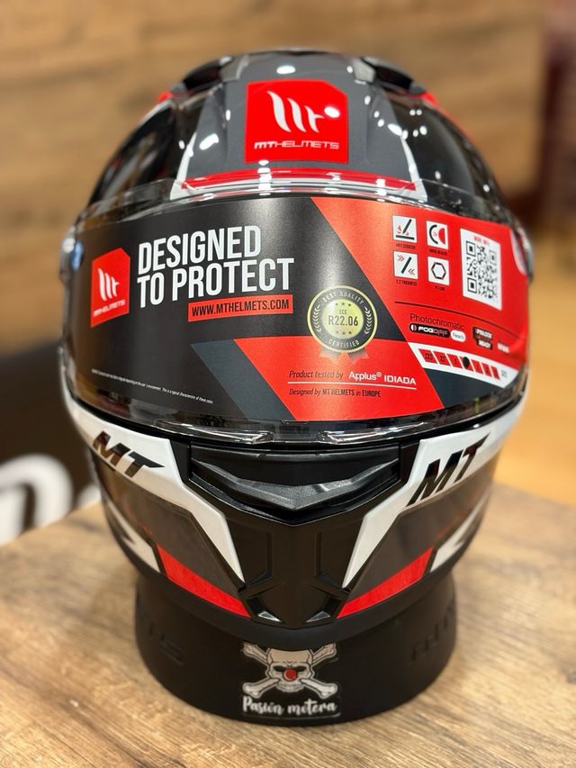 Casco MT Stinger 2 Tron Negro/Rojo