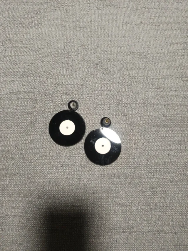 Pendientes Disco Vinilo Negro y Blanco