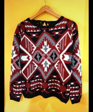 Jersey punto étnico multicolor