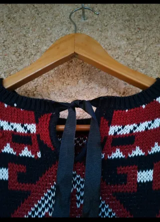 Jersey punto étnico multicolor