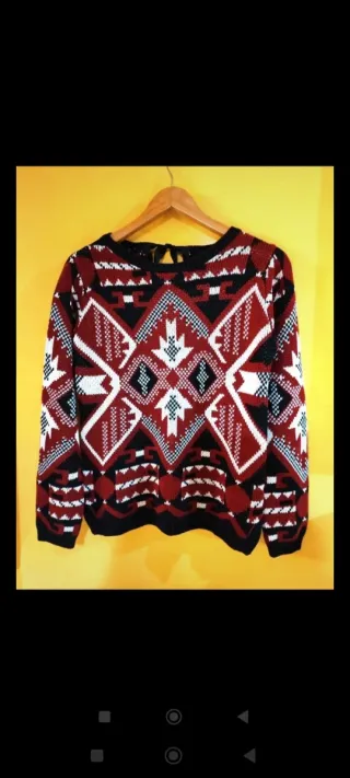 Jersey punto étnico multicolor