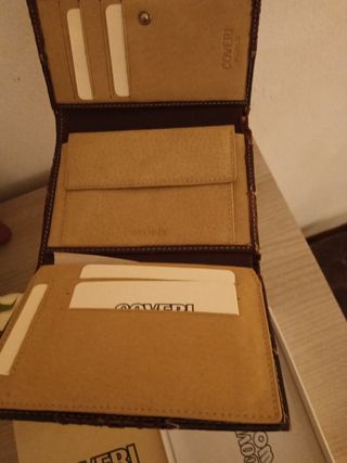 Portafogli Coveri World Pelle Marrone Beige Nuovo