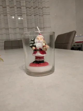 Candela Babbo Natale in vetro