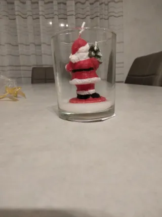 Candela Babbo Natale in vetro