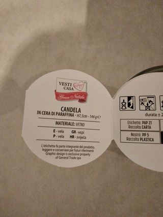 Candela Babbo Natale in vetro