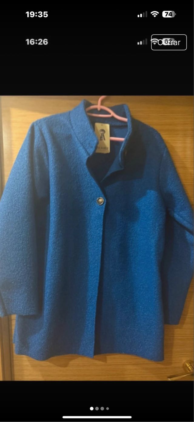 Abrigo azul talla grande