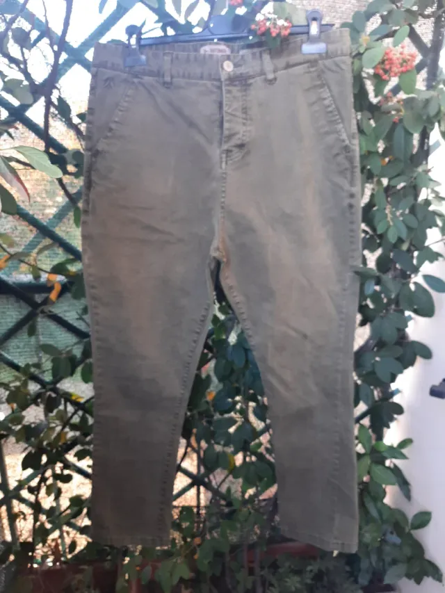 Pantalone verde oliva slim fit