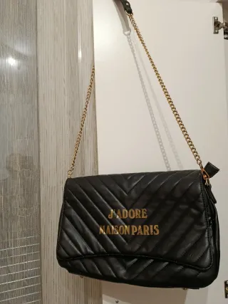 Borsa Maison9paris in pelle nera trapuntata