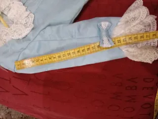 Vestido de fallera azul con flores