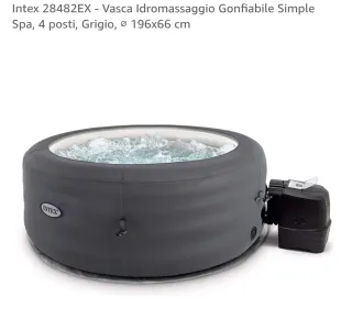 Intex Vasca Idromassaggio Gonfiabile Grigio