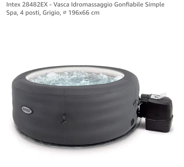 Intex Vasca Idromassaggio Gonfiabile Grigio