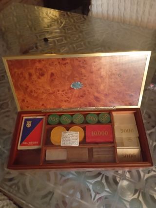 Scatola in legno per gioco carte e fiches