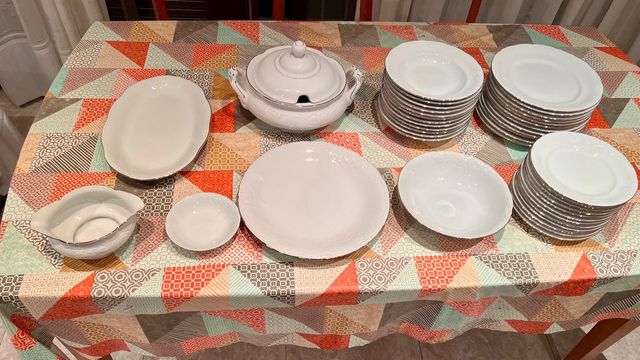 vajilla porcelana 42 piezas 