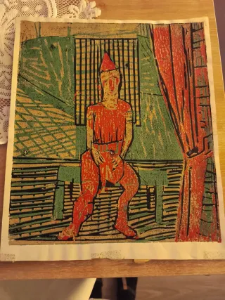 Pintura abstracta sobre lámina