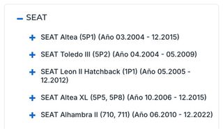 Filtro Aire varios Seat Volkswagen Audi Škoda