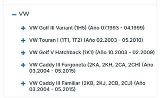 Filtro Aire varios Seat Volkswagen Audi Škoda