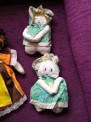 lote 11 Muñecas de trapo hechas a mano