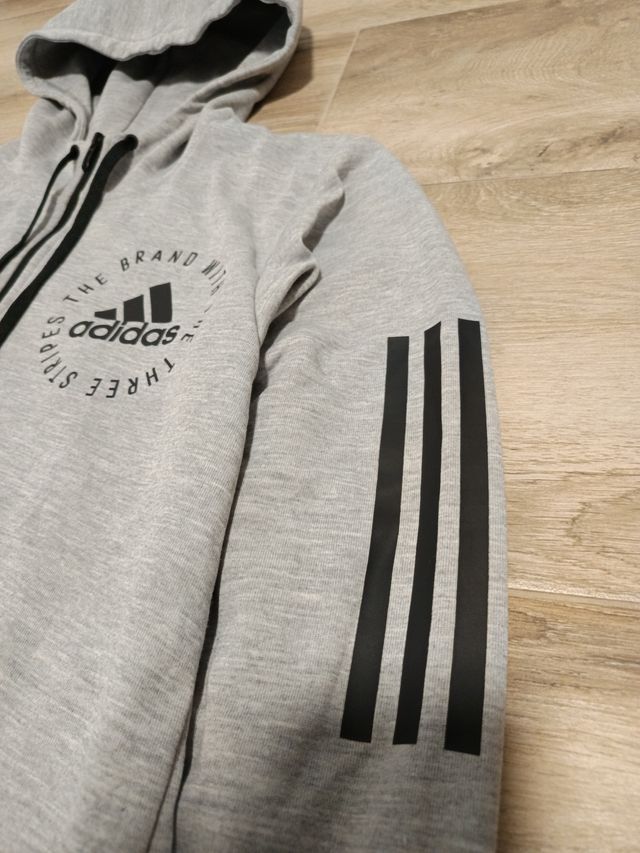 Sudadera Adidas gris con cremallera – Clásica 3 Ra