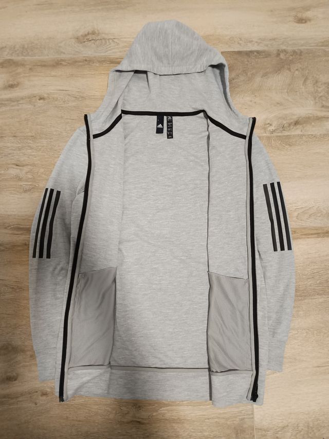 Sudadera Adidas gris con cremallera – Clásica 3 Ra