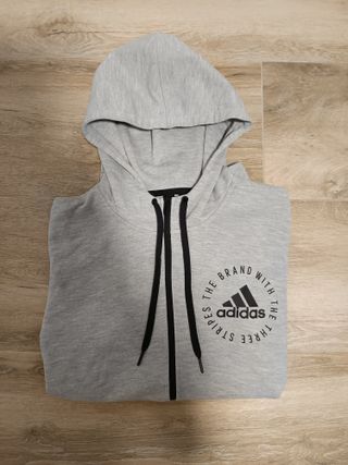 Sudadera Adidas gris con cremallera – Clásica 3 Ra