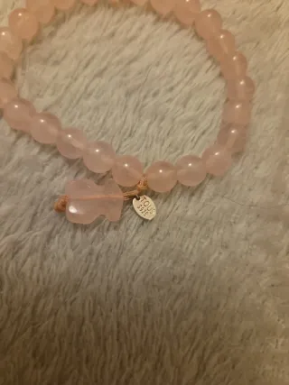 Pulsera de  rosa con charm de oso original