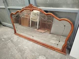 Espejo Antiguo Madera y Cristal