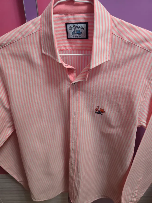 Camisa La Vespita Rayas Rosas Talla M
