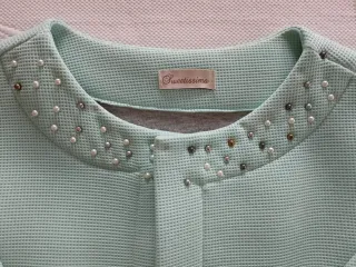 Chaqueta Sweetissima verde azulado neopreno.