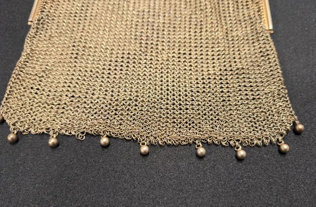 Bolso Malla Dorado Antiguo Siglo XIX