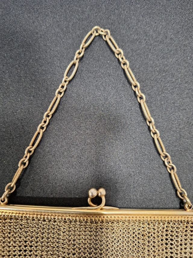 Bolso Malla Dorado Antiguo Siglo XIX