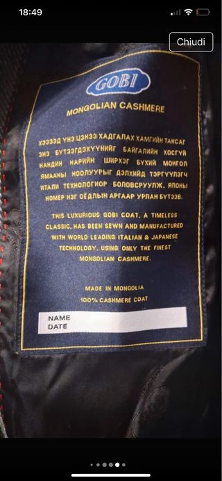 Cappotto uomo cashmere grigio