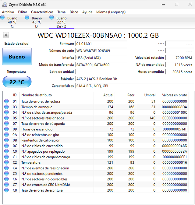 2x WD 1TB SATA 64MB Cache WD10EZEX
