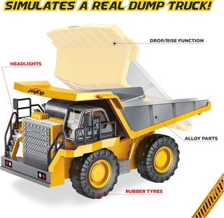 Camion Control remoto BC1047 Camión volquete de juguete, 9 canales 2.4Ghz RC Vehículos de construcción, camión de control remoto de metal resistente con luces y sonido, neumáticos de goma, gran re...