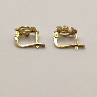Pendiente de oro de 18k circonitas, 2.11 g.