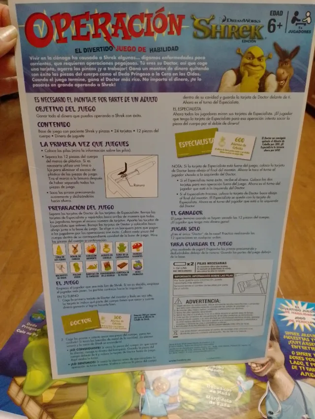Juego de mesa Operación Shrek