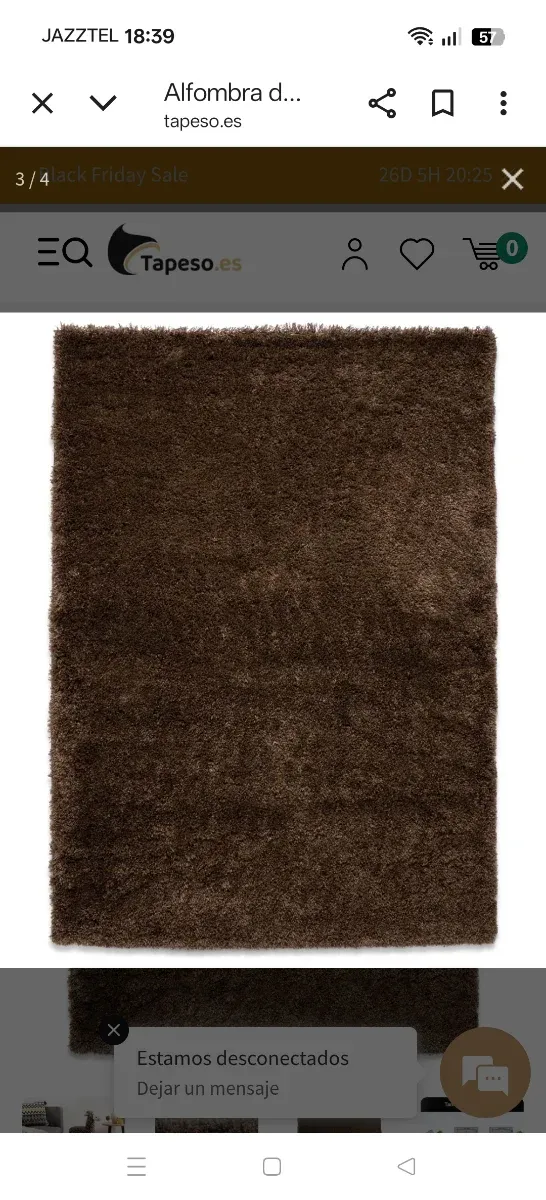 Alfombra marrón 3x2