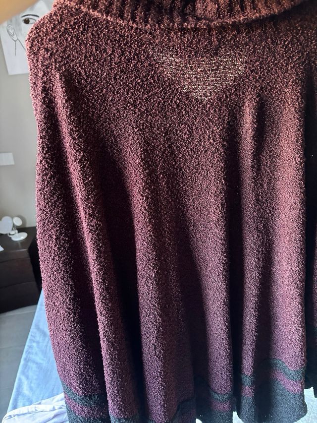 Poncho HUANG SHI taglia unica viola