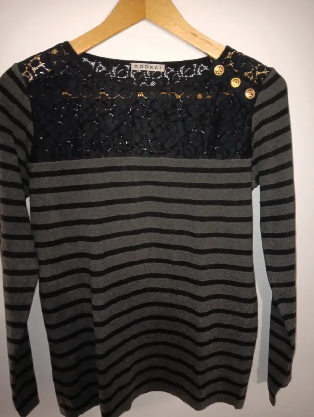 Jersey rayas KOOKAÏ gris y negro