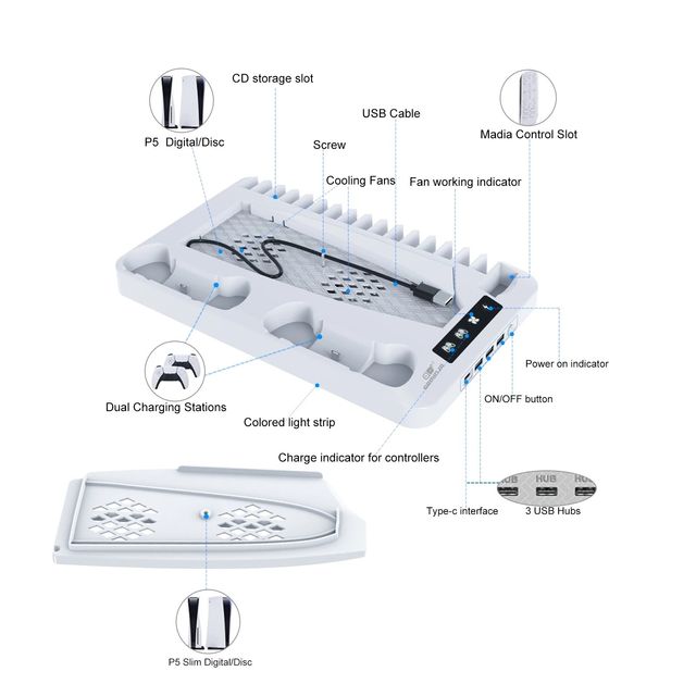 Estación Refrigeración y Cargador PS5