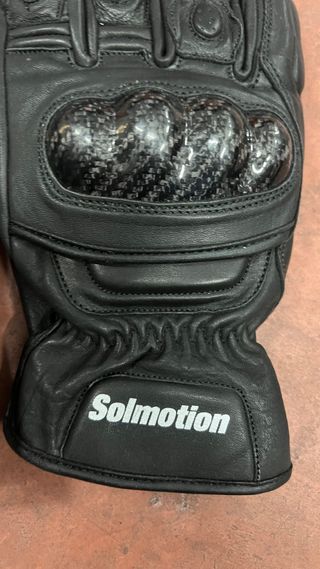 Guantes de moto Solmotion cuero negro