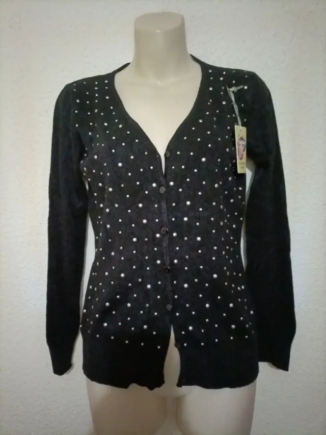 Chaqueta de punto mujer con adornos