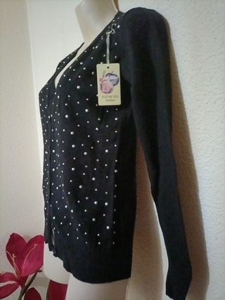 Chaqueta de punto mujer con adornos