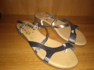 Sandalias Marila Oro y Plata Talla 37