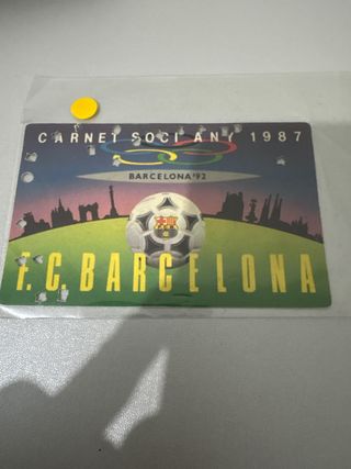Carnet Socio FC Barcelona 1987