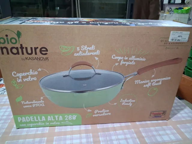 Padella Alta Kasanova 28cm con Coperchio Vetro