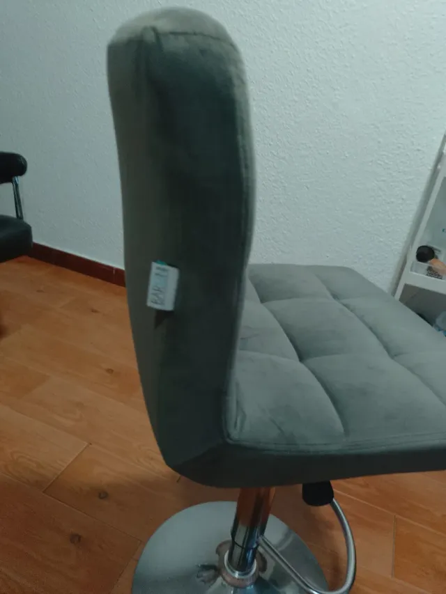 Taburete Silla Elevable Terciopelo Gris