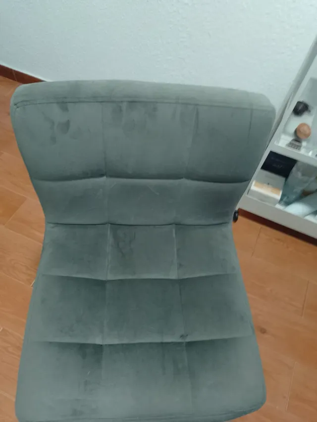 Taburete Silla Elevable Terciopelo Gris